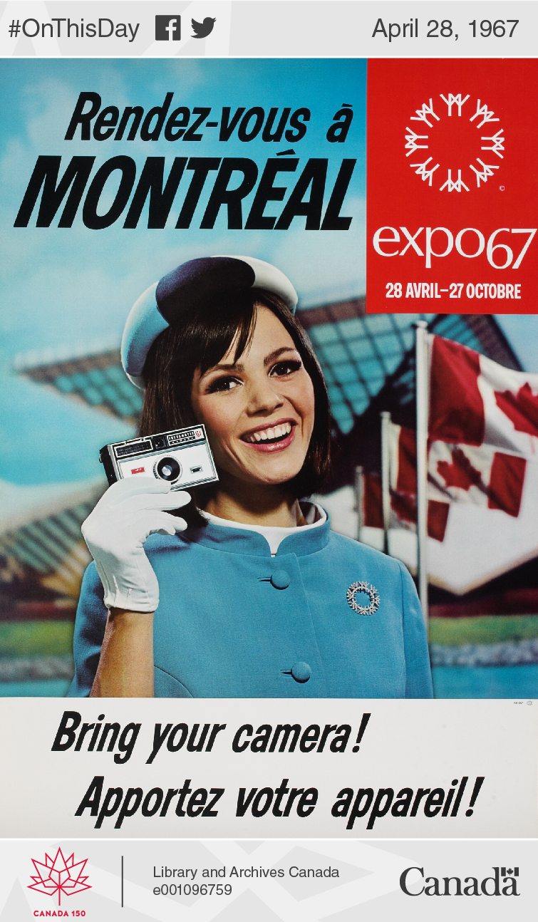 Poster advertising the 1967 Montréal World's Fair.