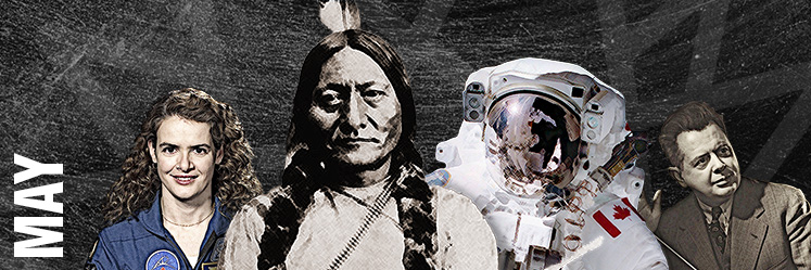 From left to right: Julie Payette, Sitting Bull, Chris Hadfield and Sir Ernest MacMillan