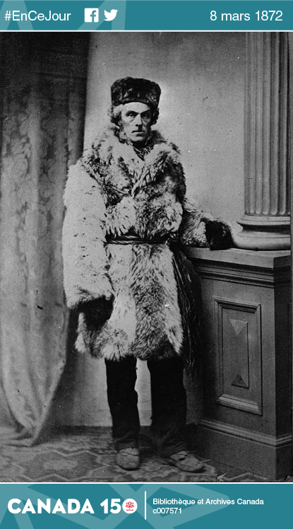 Cornelius Krieghoff habillé à la canadienne, entre 1850 et 1872. 