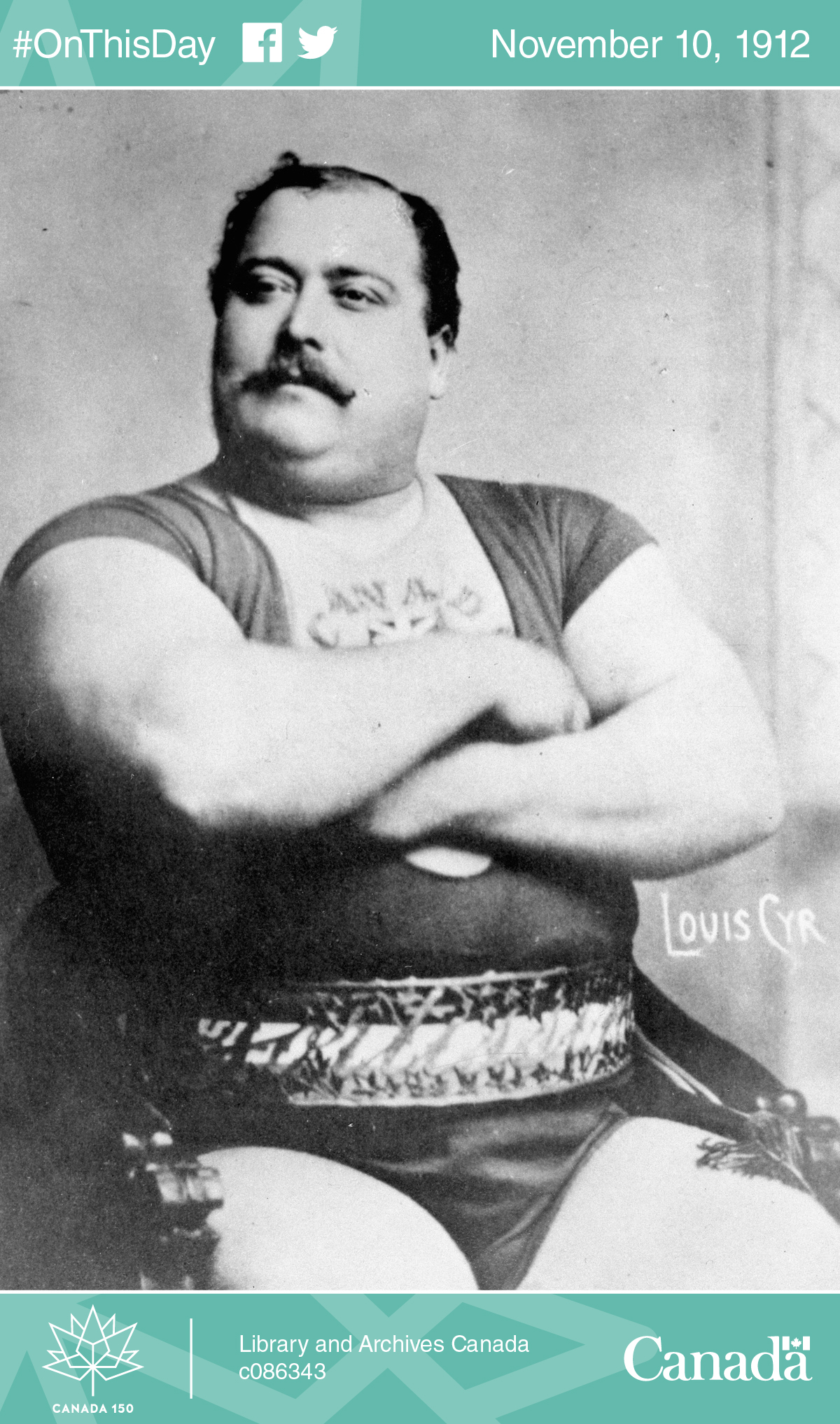 Photo of strongman Louis Cyr, ca. 1885–1899