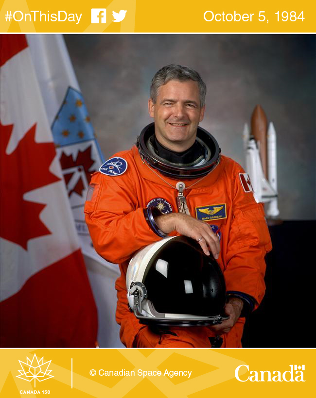 Official photo of astronaut Marc Garneau, from the Canadian Space Agency, before the launch of the STS-97 mission in 2000