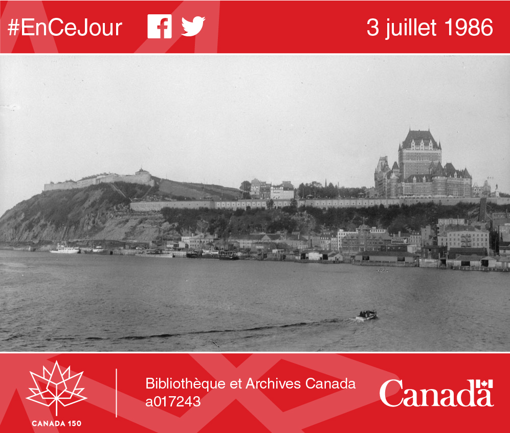 Vue de Québec depuis le fleuve Saint-Laurent, juin 1928.