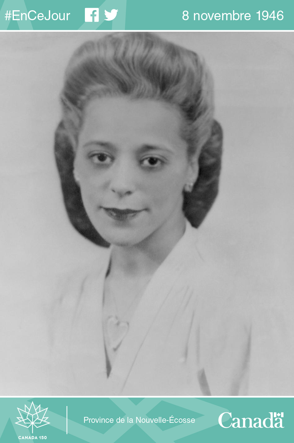 Photo de Viola Desmond, vers 1940.