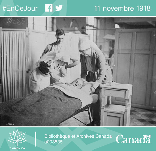 Photo du soldat Lawrence, âgé de 17 ans, blessé 15 minutes avant l’armistice mettant fin à la Première Guerre mondiale, France, novembre 1918.