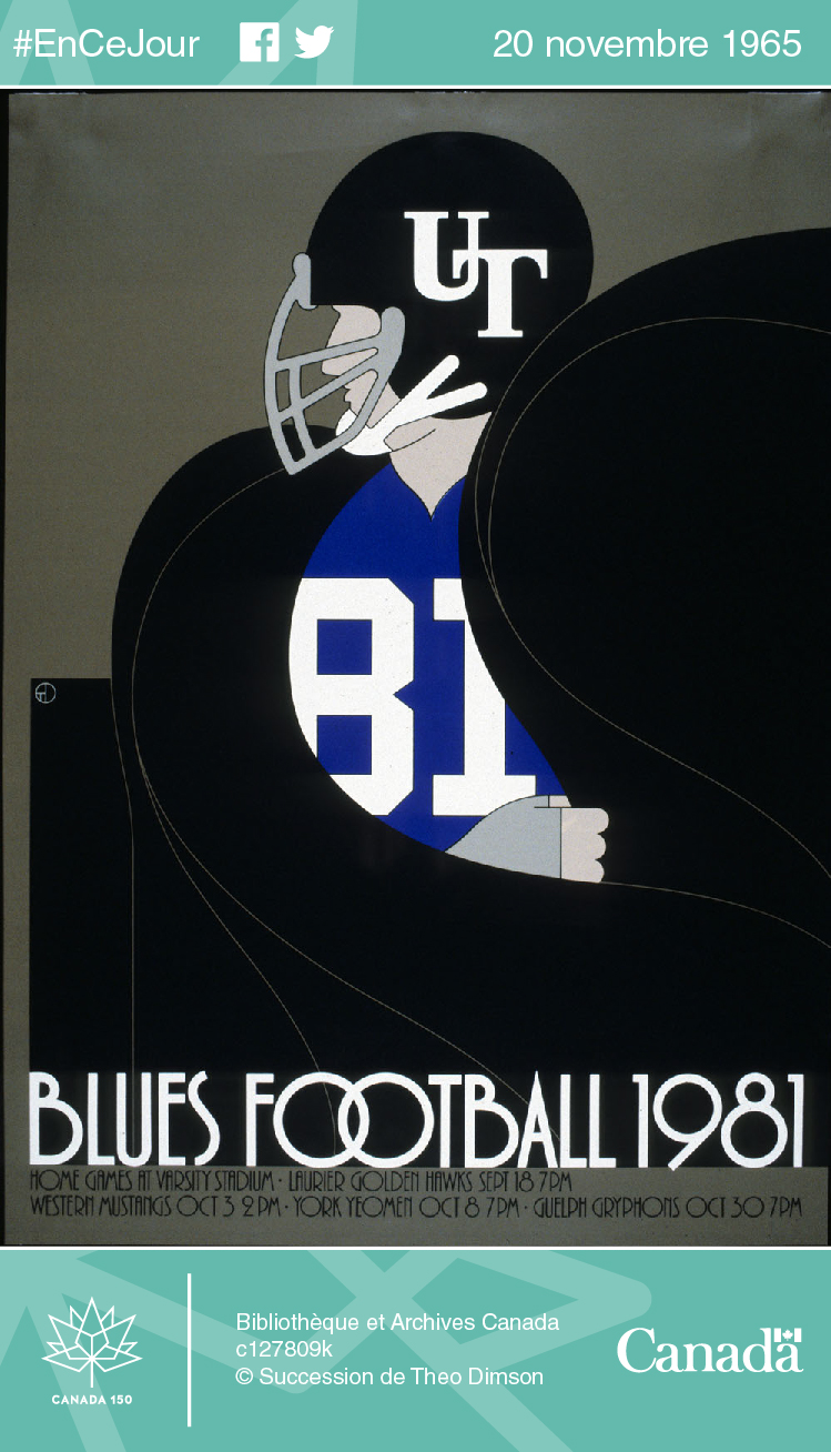 Affiche annonçant un match de football des Blues de l’Université de Toronto, 1981.