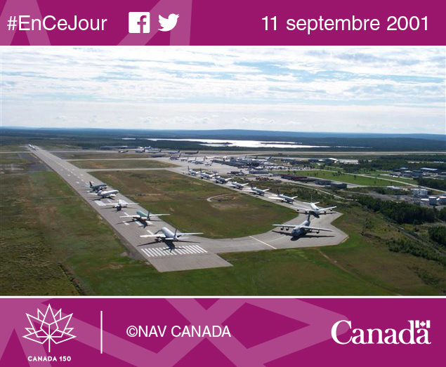 Photo de l’aéroport de Gander (Terre-Neuve-et-Labrador), le 11 septembre 2001